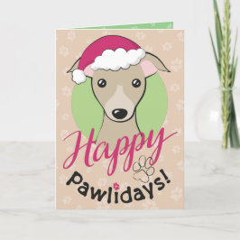 Weihnachts-Cartoon-Aussehen Iggy Dog Happy Feierta Feiertagskarte