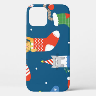 Weihnachts-Cartoon Cats Niedliches Muster Case-Mate iPhone Hülle