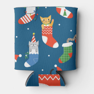 Weihnachts-Cartoon Cats Niedliches Muster Dosenkühler