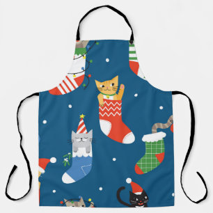 Weihnachts-Cartoon Cats Niedliches Muster Schürze