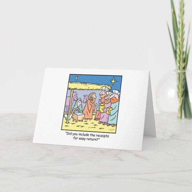 Weihnachts-Cartoon-Geschenkgutscheine Feiertagskarte (Vorderseite)