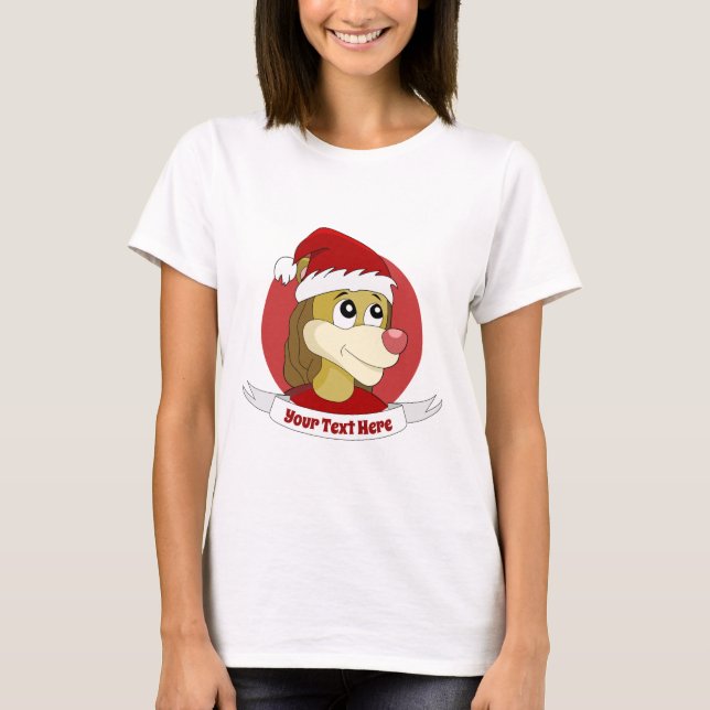 Weihnachts-Cartoon mit einem niedlichen Löwen-T -  T-Shirt (Vorderseite)