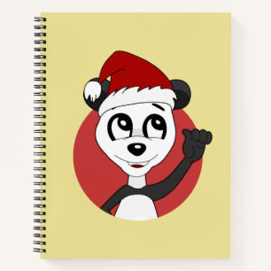 Weihnachts-Cartoon mit niedlichem Panda-Bärenheft Notizbuch