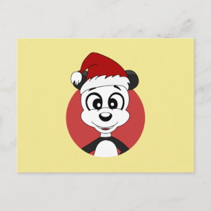 Weihnachts-Cartoon mit niedlichem Pandabär Postkarte