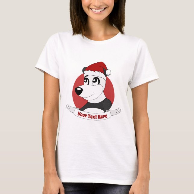 Weihnachts-Cartoon mit niedlichem Pandabär T - Shi T-Shirt (Vorderseite)