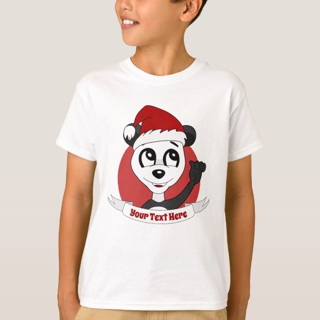 Weihnachts-Cartoon mit niedlichem Pandabär T - Shi T-Shirt (Vorderseite)