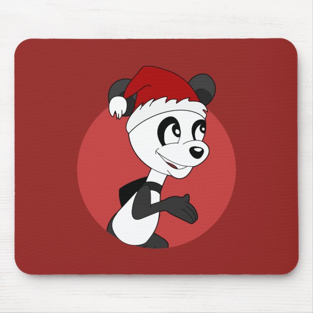Weihnachts-Cartoon mit niedlichem Pandabärmchen Mousepad (Vorne)