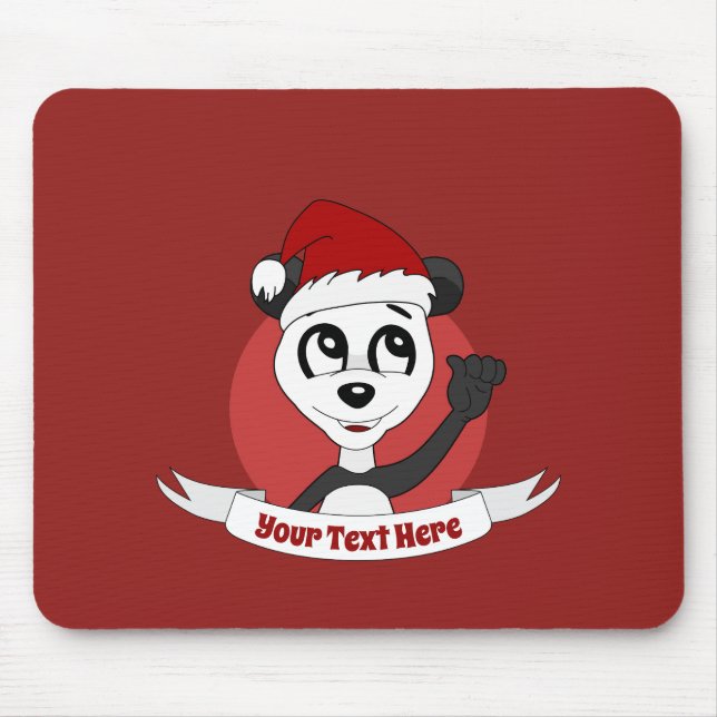 Weihnachts-Cartoon mit niedlichem Pandabärmchen Mousepad (Vorne)