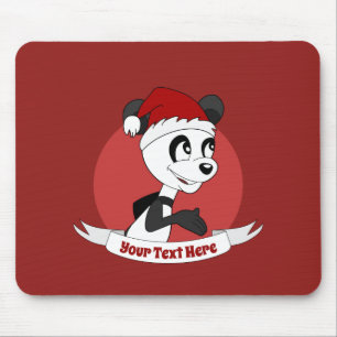 Weihnachts-Cartoon mit niedlichem Pandabärmchen Mousepad