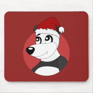 Weihnachts-Cartoon mit niedlichem Pandabärmchen Mousepad