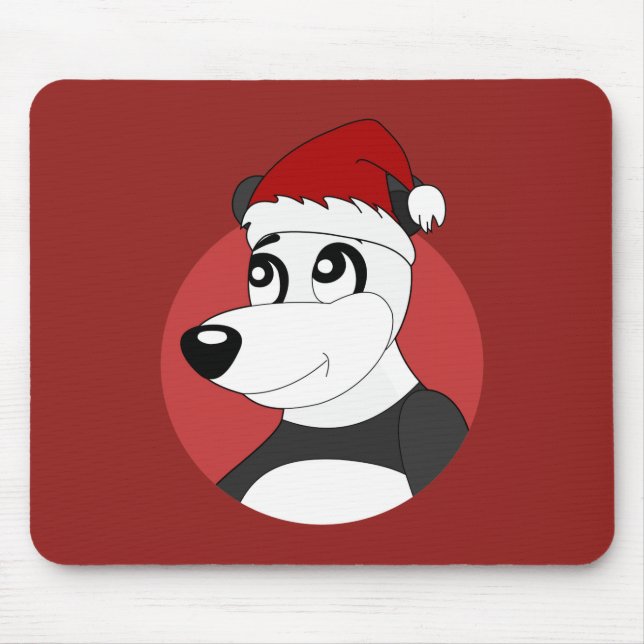 Weihnachts-Cartoon mit niedlichem Pandabärmchen Mousepad (Vorne)