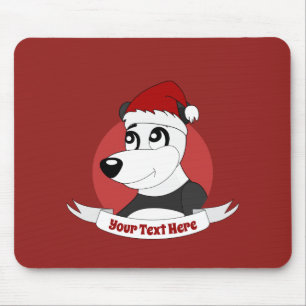 Weihnachts-Cartoon mit niedlichem Pandabärmchen Mousepad