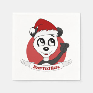 Weihnachts-Cartoon mit niedlichen Panda-Servietten Serviette