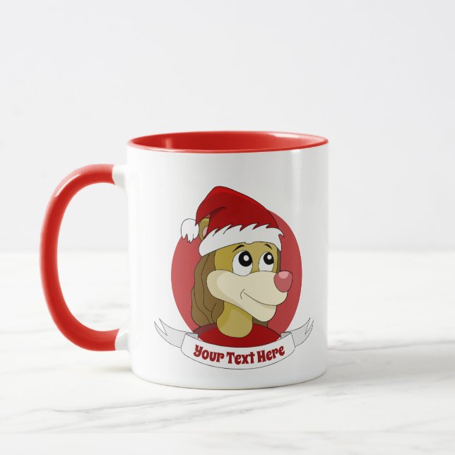 Weihnachts-Cartoon mit niedlicher LöwenTasse Tasse (Links)