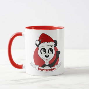Weihnachts-Cartoon mit niedlicher Panda-Tasse Tasse