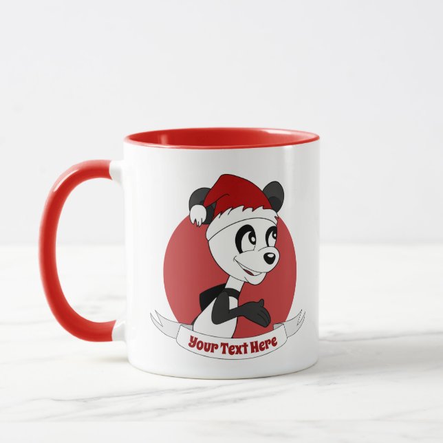 Weihnachts-Cartoon mit niedlicher Panda-Tasse Tasse (Links)