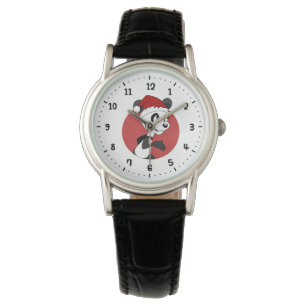 Weihnachts-Cartoon mit niedlicher Panda-Uhr Armbanduhr