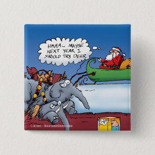 Weihnachts-Cartoon mit Santas Elefanten Button