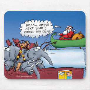 Weihnachts-Cartoon mit Santas Elefanten Mousepad
