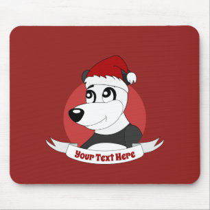 Weihnachts-Cartoon mit süßem Panda-Bären-Mauspad Mousepad