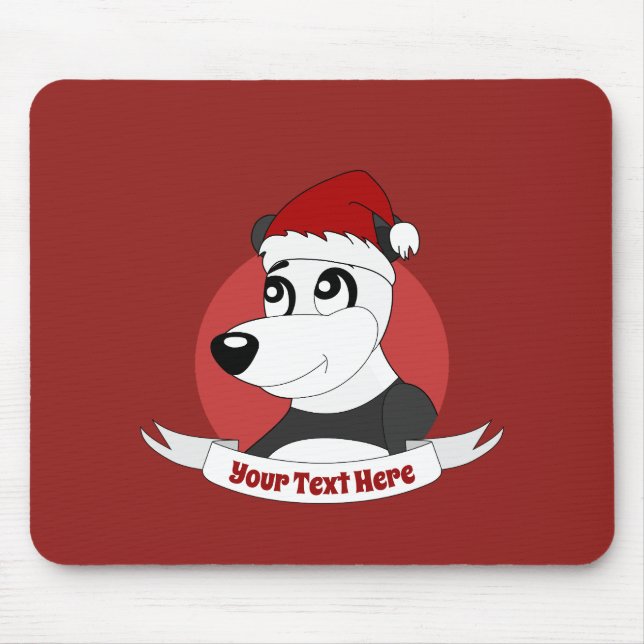 Weihnachts-Cartoon mit süßem Panda-Bären-Mauspad Mousepad (Vorne)