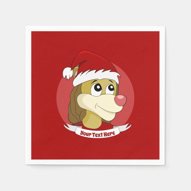 Weihnachts-Cartoon niedlicher Panda-Servietten Serviette (Vorderseite)