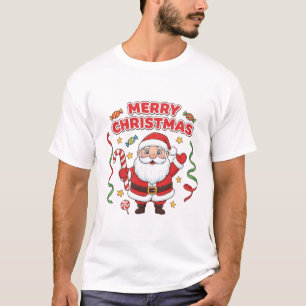 Weihnachts-Cartoon-Santa-Kandis-Bänder T-Shirt