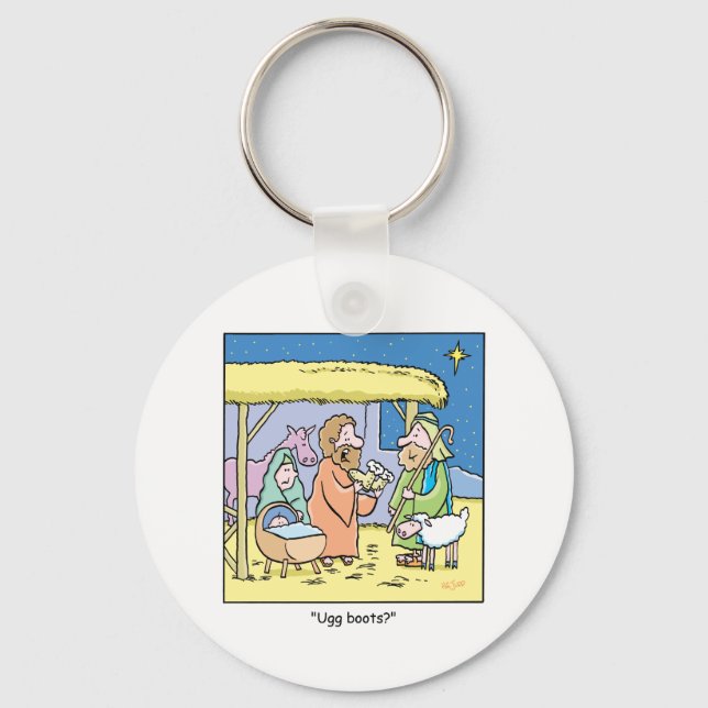 Weihnachts-Cartoon Ugg Boots Schlüsselanhänger (Vorderseite)