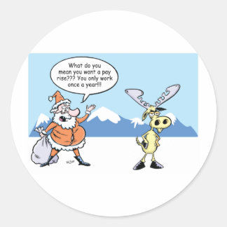 Weihnachts-Cartoon Weihnachten und der markante Re Runder Aufkleber