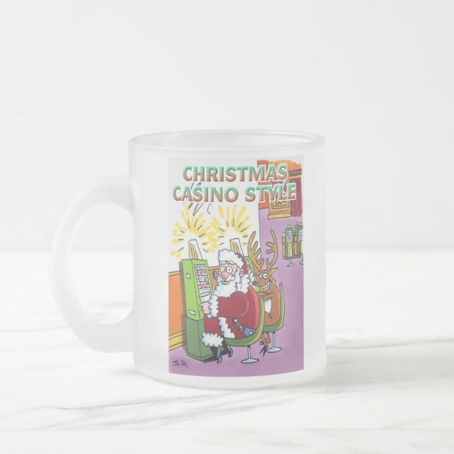Weihnachts Casino Stil mattierte Tasse (Links)