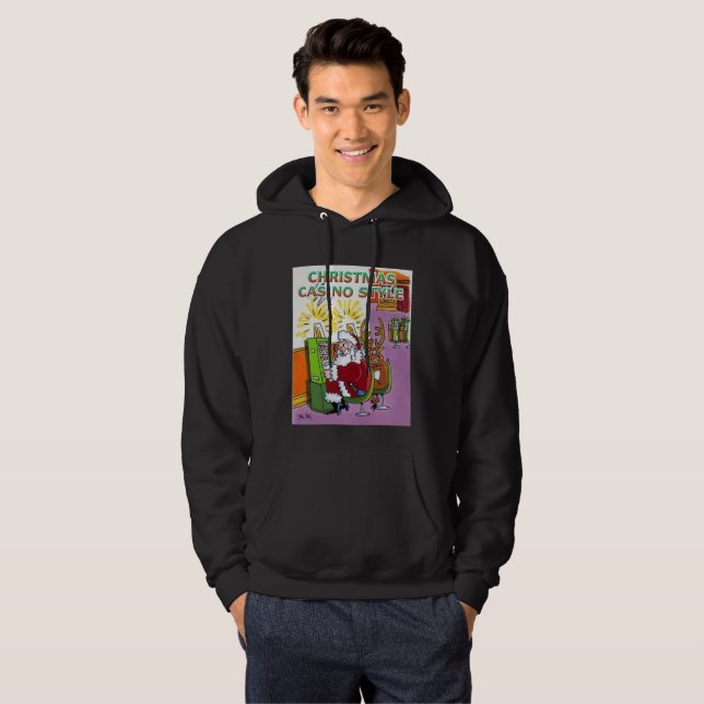 Weihnachts Casino Stil schwarz gekleidet Sweatshir Hoodie (Vorne ganz)