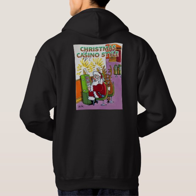 Weihnachts-Casino Stil schwarzer Hoodie-Back Hoodie (Rückseite)