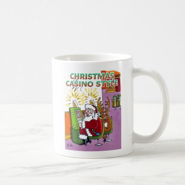 Weihnachts-Casino-Stil verlassen Hand-Tasse Kaffeetasse (Rechts)