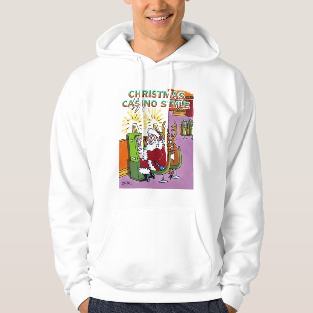 Weihnachts-Casino-Stil weiß gekleidet Sweatshirt (Vorderseite)