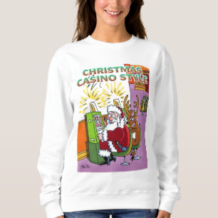 Weihnachts Casino Style Frauen weißes Sweatshirt