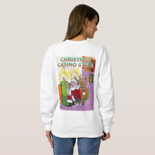 Weihnachts Casino Style Frauen weißes Sweatshirt