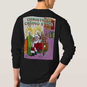 Weihnachts Casino Style Langes schwarzes Shirt zur