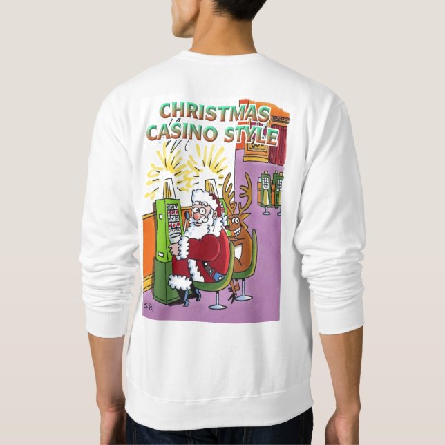 Weihnachts Casino Style weißes Sweatshirt zurück
