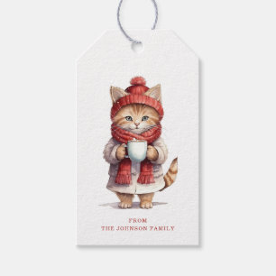 Weihnachts-Cat-Geschenketiketts Geschenkanhänger