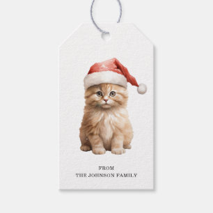 Weihnachts-Cat-Geschenketiketts Geschenkanhänger