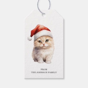 Weihnachts-Cat-Geschenketiketts Geschenkanhänger