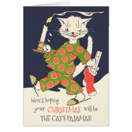 Weihnachts-Cat's pajamas Funny Vintag CC0617 Card