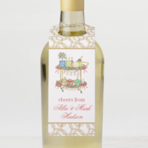 Weihnachts-Champagner-Bar Flaschenanhänger