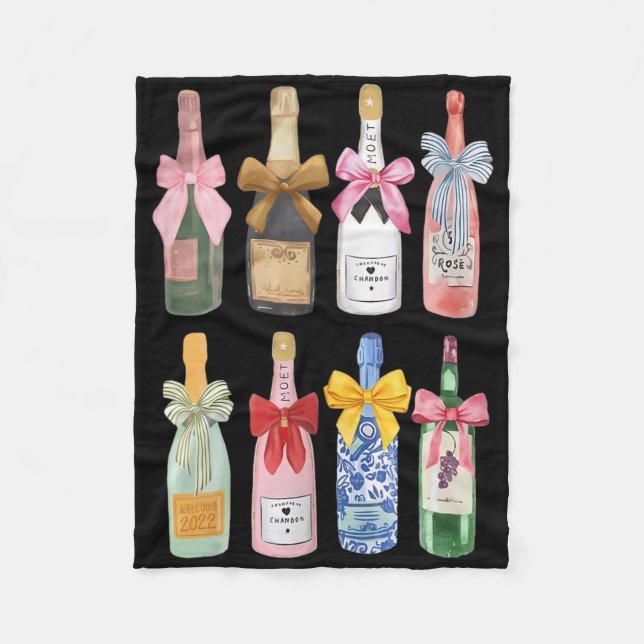 Weihnachts Champagner Cool Gl Kokette Flasche  Fleecedecke (Vorderseite)