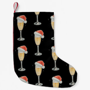Weihnachts-Champagner-Weihnachtsmannmütze Drink-Fe Kleiner Weihnachtsstrumpf