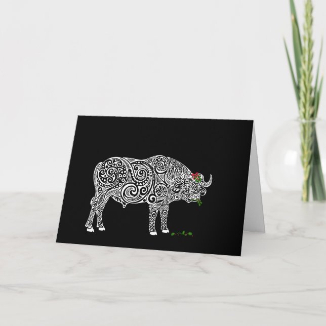 Weihnachts-Chaos: Buffalo Dankeskarte (Vorderseite)
