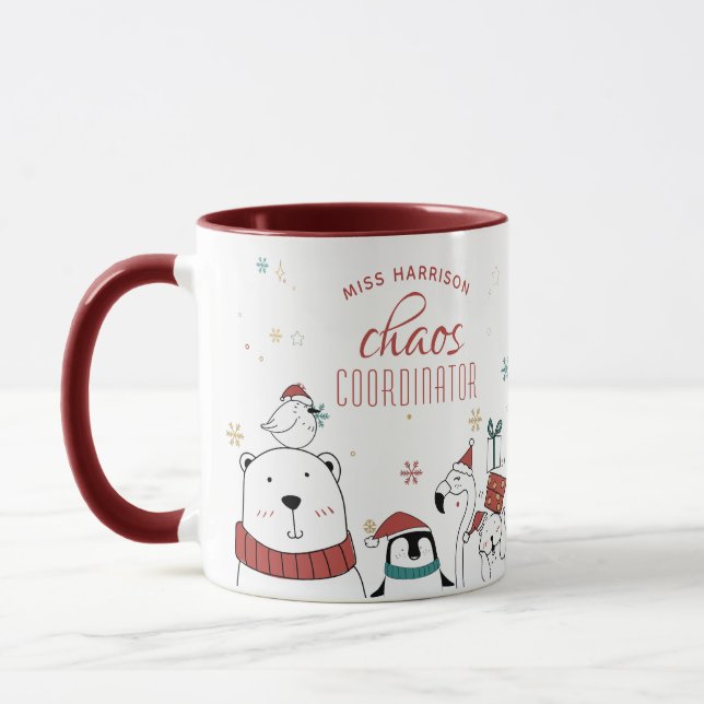 Weihnachts-Chaos-Koordinator Personalisierter Kaff Tasse (Links)