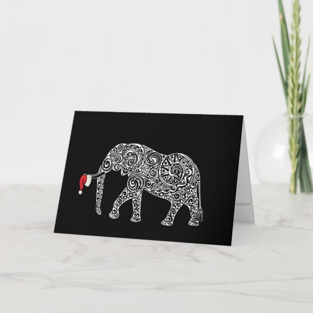 Weihnachts-Chaos-Sammlung: Elefant Dankeskarte (Vorderseite)