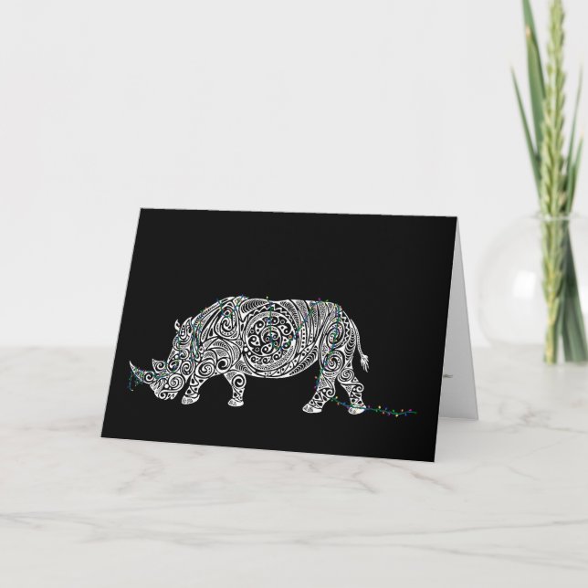 Weihnachts-Chaos-Sammlung: Rhino Dankeskarte (Vorderseite)