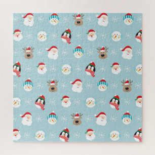 Weihnachts-Charakterköpfe: Feierliche Wrap Puzzle